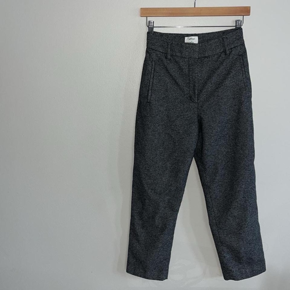 Wilfred Aritzia Jallade High Rise Wool Trouser Pant Tweed Grey